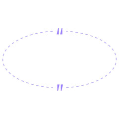 Quote box frame purple dashed line ellipse