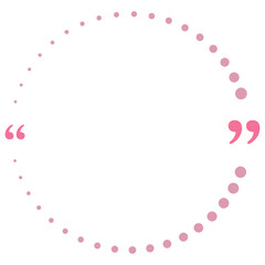 Quote box frame pink dotted line circle