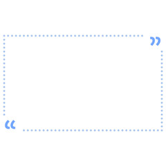 Quote box frame blue dotted line rectangle