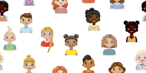 Children seamless pattern