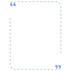 Quote box frame blue dashed line vertical rectangle