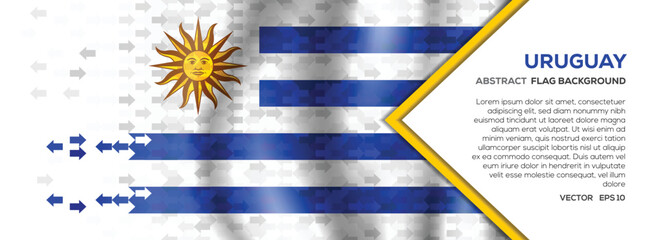 Abstract Uruguay Flag Banner and Background with Arrow Shape Trading Exchange Investment concept
