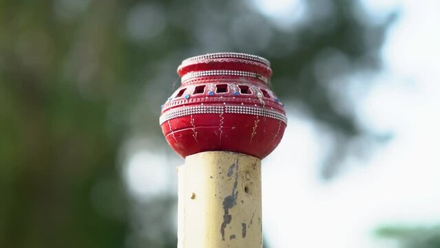 Decorated Ghada or Matka in Closeup, Indian Clay Pot - Hindu Wedding Ritual