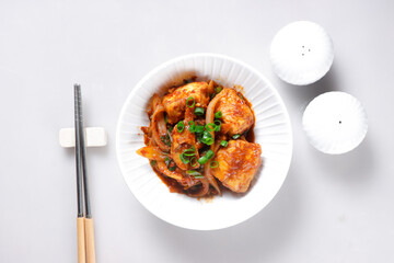 Daegu Jorim or Daegusal Jorim is a Soy Braised Cod Fish with a little kick from Gochujang.