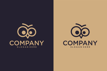 line art logo owl head