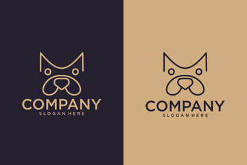 line art logo dog head