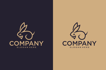 line art logo rabbit