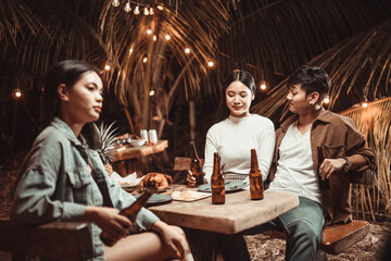 Couples and friends at a party