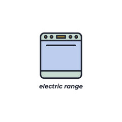 Vector sign electric range symbol is isolated on a white background. icon color editable.