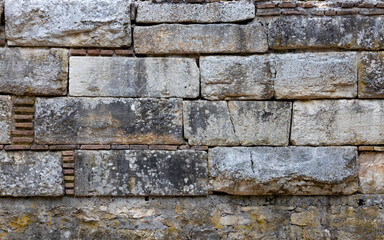  ancient roman stone wall, Butrint, Albania