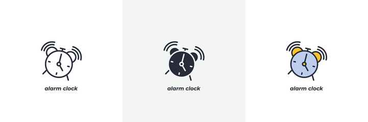 alarm clock icon. Line, solid and filled outline colorful version, outline and filled vector sign. Idea Symbol, logo illustration. Vector graphics