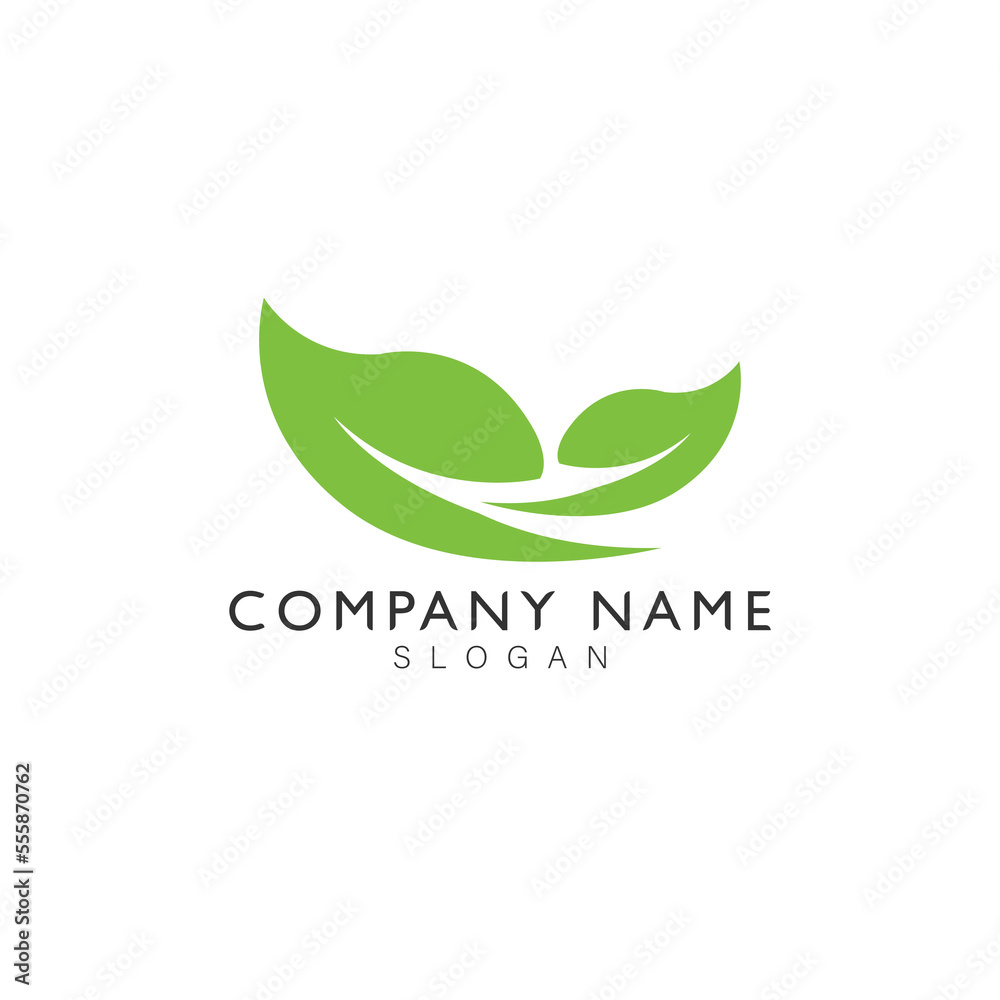 Wall mural leaf nature logo and icon vector template