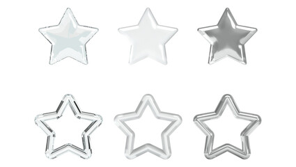 set of 3d stars on a transparent background.