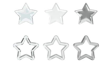 set of 3d stars on a transparent background.