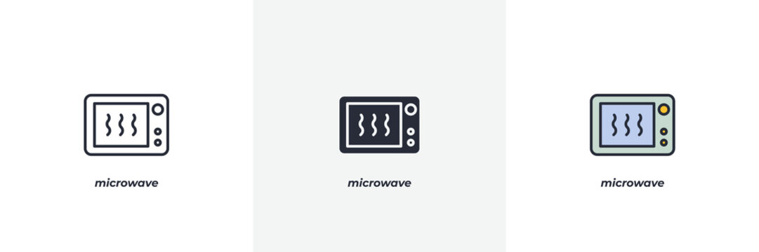 microwave icon. Line, solid and filled outline colorful version, outline and filled vector sign. Idea Symbol, logo illustration. Vector graphics