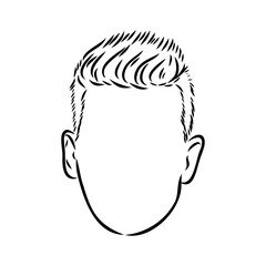 Continuous one line drawing of adult man portrait with beard and mustache. Fashionable men's style vector illustration. Sad guy in profile hand drawn contour sketch clip art.