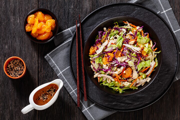 Chinese Chicken Salad with mandarins and veggies