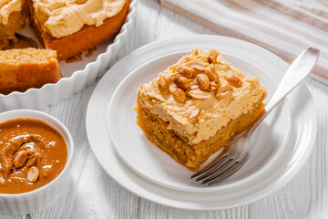Sweet Peanut Butter Sheet Cake, top view