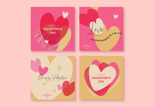 Valentine's Day Social Media Layout Set