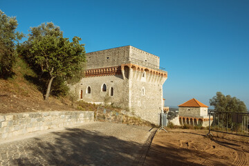 Ourem Santarem. Fortress and stronghold view at the Ourem medieval Castle, Palace and fortress,...