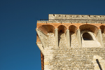 Ourem Santarem. Fortress and stronghold view at the Ourem medieval Castle, Palace and fortress,...