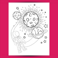 Space coloring pages for kids