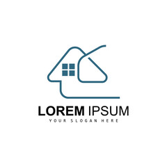 House Logo, Building Furniture Design, Construction Vector, Property Brand Icon, Real Estate, Housing
