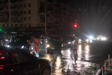 Blackout in Kyiv because of the shelling by Russian missiles of objects of the energy system of...