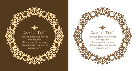 高級感のある額のデザイン。囲みのデザイン。アンティークな枠。