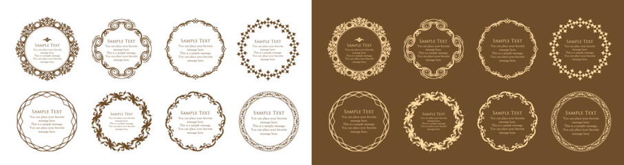 高級感のある額のデザイン。囲みのデザイン。アンティークな枠。