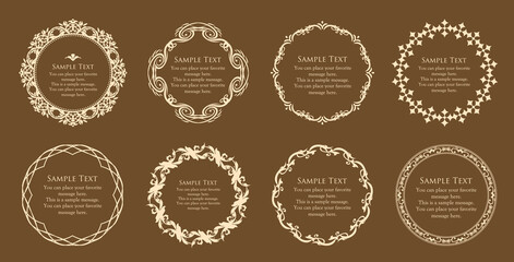 高級感のある額のデザイン。囲みのデザイン。アンティークな枠。