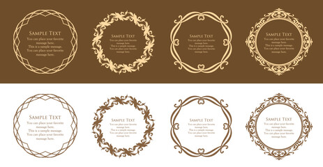 高級感のある額のデザイン。囲みのデザイン。アンティークな枠。