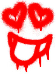 Smiling face emoticon graffiti with red spray paint 

