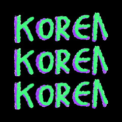 Korea quote, text logo. Graffiti lettering illustration, illustration for t-shirt, sticker, or apparel merchandise. With modern pop and retro style.