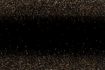 Colourful with golden, yellow, red, orange and gray celebration confetti shiny light on black background. Christmas, New Year and all celebration concept backgrounds.