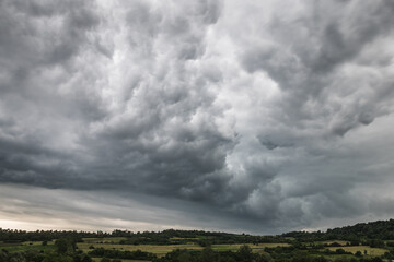 Storm clouds over the rural area of western Serbia