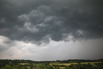 Storm clouds over the rural area of western Serbia