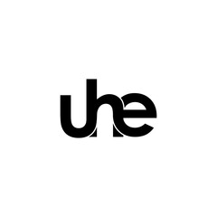 uhe letter initial monogram logo design