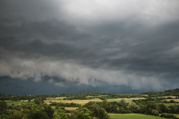 Storm clouds over the rural area of western Serbia