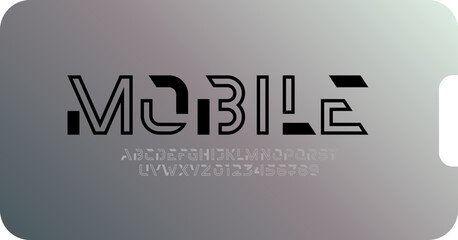 Abstract alphabet font, black typography for your designs logo or brand name, vector illustration 10EPS