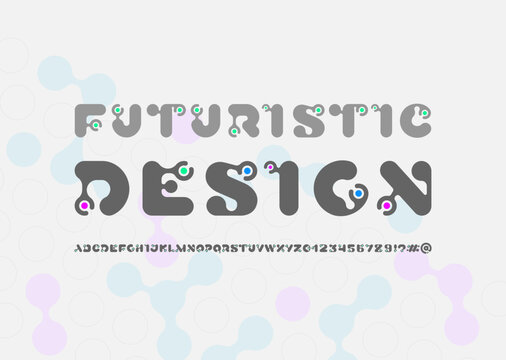 Modern font, trendy futuristic alphabet, vector illustration 10EPS