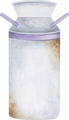 Vintage provence rusty can. French farmfouse clipart element.