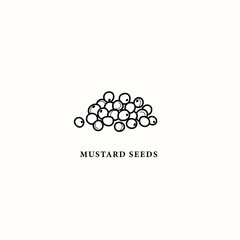 Line art mustard seeds illustration