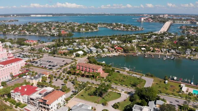 4K Drone Video of Vina Del Mar Island, Pinellas Bayway and Don CeSar Hotel in St. Pete Beach, FL