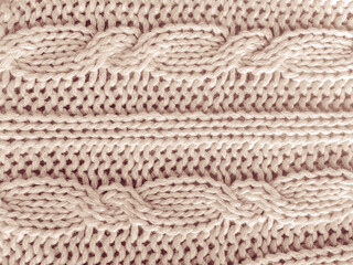 Handmade knitting texture with detail woven threads.