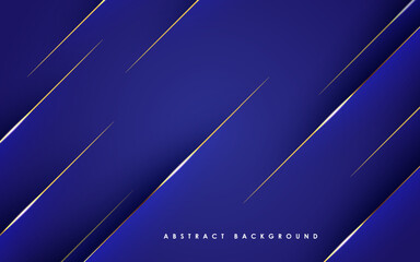 Modern abstract blue background with gold line composition. eps10 vector