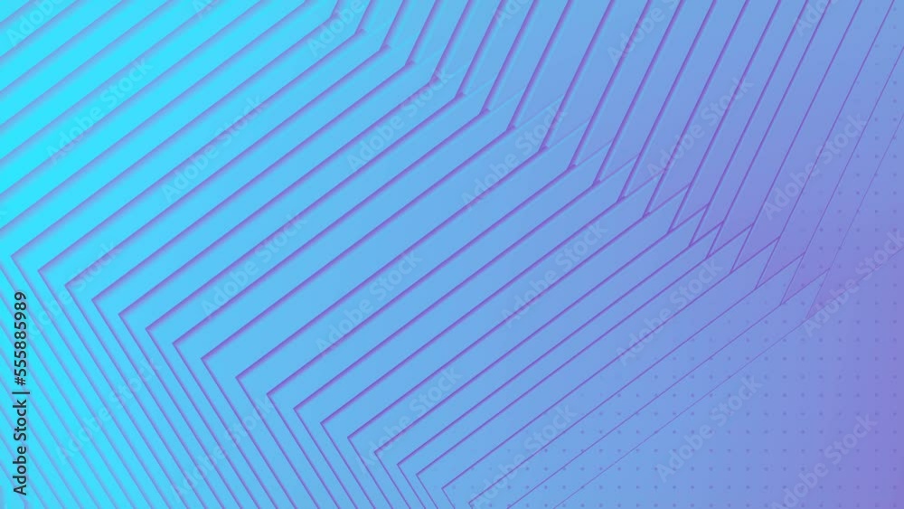 Fototapete abstract blue background of moving violet lines. 3d rendering loop animation 4k