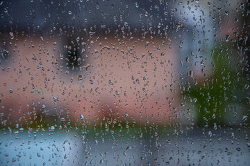 rainy days ,rain drops on the window surface