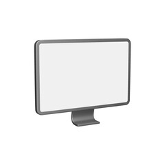 Computer monitor 3d icon. Screen. Computer hardware. Isolated object on transparent background