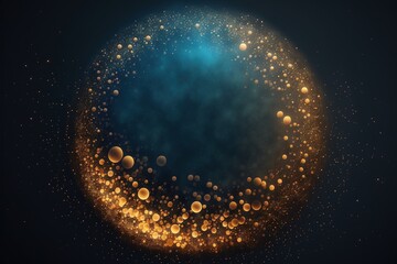 gold sphere with foggy centre, generative ai composite